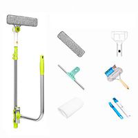 Squeegee Window Cleaning Squeegee U-shaped handle Telescopic Rotatable For Bathroom Kitchen Mirror Car Window Glass Cleaning Tool(2 Pad) (Color : Green)