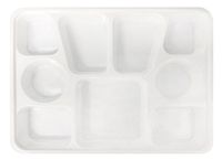 Quality Disposable Plastic Square Plates With 9 Compartments By Ekarro Pack of 100