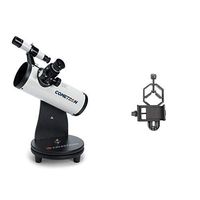 Celestron 21023 Cometron FirstScope (White) with Basic Smartphone Adapter 1.25" Capture Your Discoveries