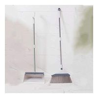 Broom and Dustpan With Long Handle Telescopic Up Rotatable Extra Long Handle Multi-Function Broom And Dustpan Non-stick Hair Stainless Steel Rod Windproof Broom Set Home Kitchen Office Garden Cleaning