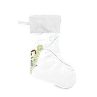 Christmas Socks Girl and Dog Sitting On Dinosaur Personalized Santa Stocking 2pcs Set Gift Kids Fireplace/Restaurant/Hotel/Club/bar for Xmas Tree Decor