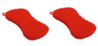 Kuhn Rikon Silicone Scrubber Red, 2 Pack Bundle