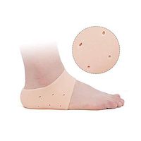 4Pcs Heel Cups,Plantar Fasciitis Inserts,Gel Heel Cushions Protectors Sleeves for Heel spur Relief, Heel Foot Pain, Achilles Tendonitis, Cracked Heel (Beige)