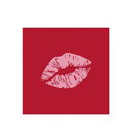Pack of 20"LIPS" Cocktail Size Paper Napkin Red 5" x 5"