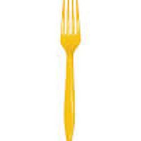 Sovereign Premium 24 Count Plastic Forks Harvest Yellow