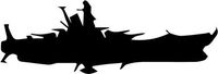 SPACE BATTLESHIP YAMATO ANIME SILHOUETTE LOGO VINYL STICKERS SYMBOL 6" DECORATIVE DIE CUT DECAL FOR CARS TABLETS LAPTOPS SKATEBOARD - BLACK COLOR