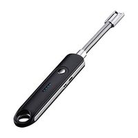 Arc Lighter USB Electronic Lighters Long Rechargeable Flameless Windproof Plasma 360°Rotation Flexible Elbow Portable Lighter with LED Battery Display Good for Pipe Candle Stove Camping BBQ (Black)