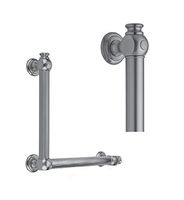Jaclo G60-24H-32W-RH-ORB 90 Degree Reeded with End Caps Grab Bar with Left-Hand Configuration, Satin Chrome