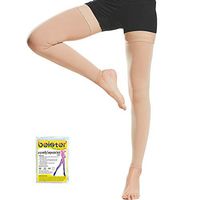 Beister Thigh High Footless Compression Sleeves with Silicone Band for Women & Men, Firm 20-30 mmHg Graduated Support