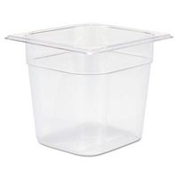 Rubbermaid Commercial Cold Food Pans, 2 1/2qt, 6 3/8w x 6 7/8d x 6h, Clear