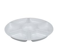 Fineline Settings Platter Pleasers 7-Compartment Tray, 18-Inch, White