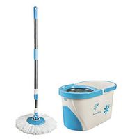 MOP Spinning and Bucket Cleaning Set Non-Slip Hangable Household Multifunction White Head5