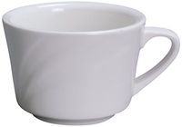 Yanco MM-1 Miami 7.5 oz Coffee/Tea Cup, 3.5" Diameter, Porcelain, Bone White, Pack of 36