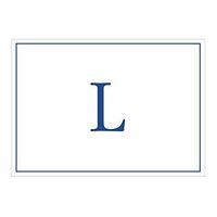 Caspari Navy Embossed Initials Boxed Note Cards in Letter L, 16 Cards & Envelopes