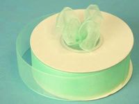 25 Yard Spools of Elegant Sheer Mint Green Organza Ribbon- 7/8 Wide by DPC