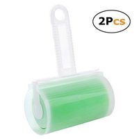 In kds Sticky Lint Roller Pet Hair Remover Easy to Remove Sheets Brush Reusable Washable 2 Pcs (Green)