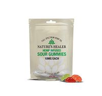 Nature's Healer Hemp Gummies - Calming, Help Sleep - Relieve Stress Anxiety, Inflammation - Improve Mood - Full Plant Extract - 200 MG (Sour Gummies)