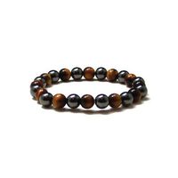 Accents Kingdom 8MM Tiger's Eye Bead 3X Power Hematite Magnetic Bracelet, 7.5"