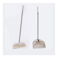 Broom and Dustpan With Long Handle Telescopic Up Windproof Soft Brush Extra Long Handle Broom Set Stainless Steel Rod Non-stick Hair Broom And Dustpan Used For Lobby Floor Home Kitchen Garden Schools