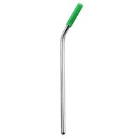 Stainless Steel Drinking Straws, Iuhan Reusable Ultra Long 8.46Inch Drinking Metal Bent Straws for 20 Oz/30 oz Cups with Silicone Tips (Green)