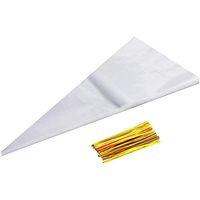 HUI JIN OPP Cone Bags Sweets Clear Cellophane Bags 25×15cm 100pcs
