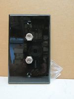 Premier 1-Gang Double TV Coax Coaxial Cable Wall Plate with F-Connectors - Black