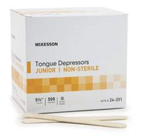 McKesson Tongue Depressor Junior 5-1/2 Inch Wood 15.9 mm Wide Blade, 24-201 - Case of 5000