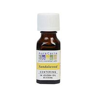 Aura Cacia Precious Essentials Sandalwood Blended with Jojoba Oil, 0.5 Fluid Ounce
