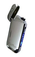 Vizliter Electronic Dual Arc Plasma Lighter, Flameless, Elegant Slick Design, Rechargeable, Business, Silver