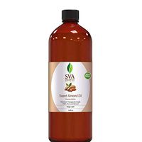 SVA Organics Sweet Almond Oil 16 Oz Pure Natural Cold Pressed Carrier Oil For Face, Skin, Hair, Body Massage, Diffuser & Soap Making