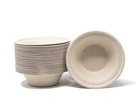 EDI Compostable & Biodegradable Natural Plant Fiber Bowl, Natural (50 Count) (50, 11.5 Oz)