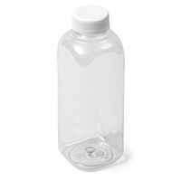 Clear Square IPEC PET Bottle - 16 fl oz - White IPEC Cap