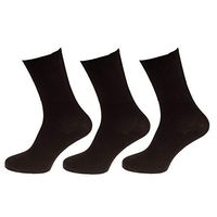 Womens/Ladies Bamboo Diabetic Wellness Socks (3 Pairs) (6-10 US) (Black)