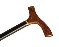 Wood Cane with Mocha Acrylic Fritz Handle and Collar (Black Stain)