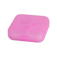 uxcell® Plastic Travel Outdoor 4 Slots Portable Medicine Pill Storage Box Case Holder Container Organizer Pink