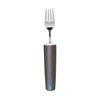 Maddak Comfort Grip Cutlery Model Dinner Fork, Easy to Hold Fork for Weak Grips, Arthritis, Tremors with Soft Rubber Grip (746400101)