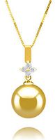 Hilda Gold 10-11mm AAA Quality South Sea 14K Yellow Gold Cultured Pearl Pendant For Women
