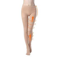 Compression Pantyhose 20-30 mmHg Closed Toe Support Hose Firm Graduated Compression Stockings Relieve Varicose Veins for Women & Men（Beige,M）