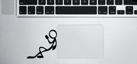 Stick Figure Leaning Decal TWO PACK Vinyl Sticker|MacBook Laptop Computer Cars Trucks Vans Walls| BLACK |3 x 2 in|CCI863