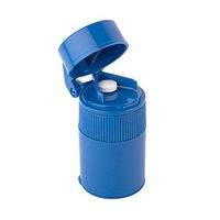 Ezy Dose Pill Crusher and Grinder | Crushes Pills, Vitamins, Tablets | Stainless Steel Blade | Removable Drinking Cup | Blue