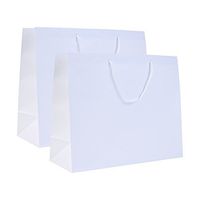 Incredible Packaging - 16" x 6" x 12" Retail Euro Tote Shopping Bags - Heavy Duty 157 GSM - Original Style Paper - Perfect for Merchandise, Retail, Party, Gift Bags. (White Matte, 10 Bags)