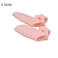 PILIBEIBEI Silicone Toe Socks, Gel Big Bunion Guard for Friction, Pressure and Toe Bundles Gel Foot Two Toes Separator Hallux Valgus Corrector(6 Pairs),Pink
