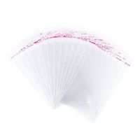 Pandahall 50pcs 3.54x2.36inch OPP Cellophane Rectangle Resealable Transparent Clear Plastic Poly Bags Self Adhesive Seal Closure Bakery Candy Soap Cookie Jelly Chocolate Package 9x6cm