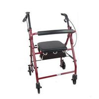 Cardinal Health Contoured-Back Soft Seat Rollator (Burgundy)