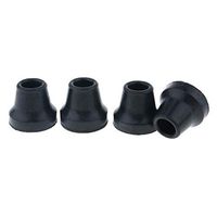 dailymall 4pcs Soft Rubber Tip for Cane Crutch Trekking Poles 5/8 Inch - Black