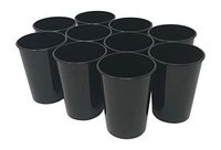 CSBD Stadium 12 oz. Plastic Cups, 10 Pack, Blank Reusable Drink Tumblers for Parties, Events, Marketing, Weddings, DIY Projects or BBQ Picnics, No BPA (Black)