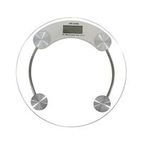 Shentesel 5-150kg Digital Weight Scale Electronic Glass Bathroom Round Transparent Tool - Transparent