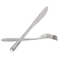 Fork for Household Tableware, Stainless Steel Table Knife Fork Two-Piece Home Western Steak Pasta Fork, Silver