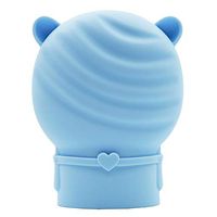 fancyfree Soft Silicone Hot Water Bottle, BPA Free Hot Water Bag for Hot & Cold Compress， Portable and Durable, Microwave Heating and Fridge Store Available，Cute Shape with Plush Cover (Blue Bear)