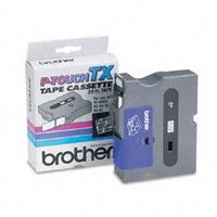Genuine Brother 3/4" (18mm) Black on Clear TX P-touch Tape for Brother PT-30, PT30 Label Maker
